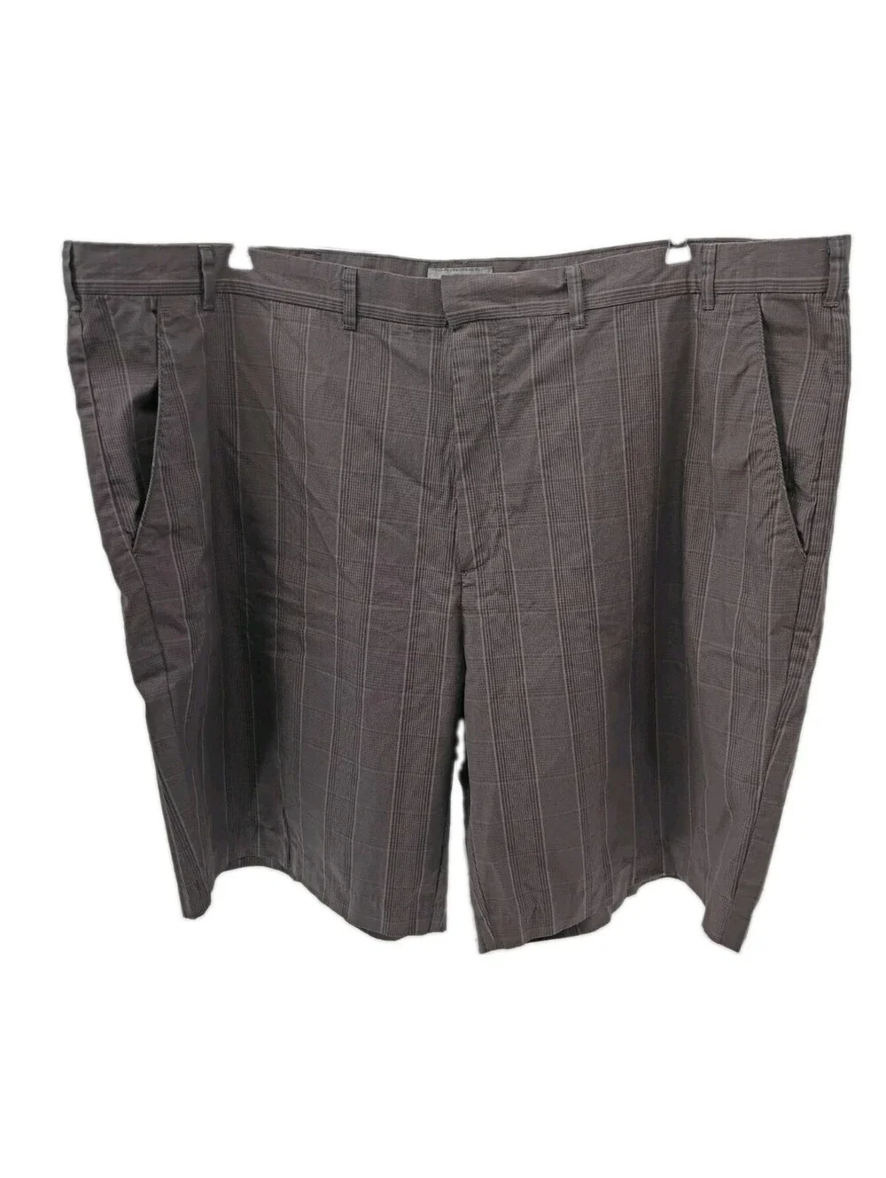 Foundry Shorts Mens 52 Gray Plaid Chino Golf Casual Lightweight Big And Tall